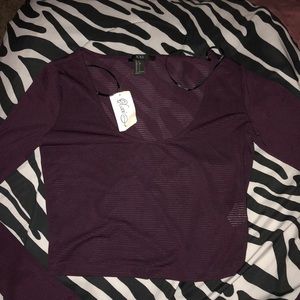 Violet long sleeve crop top